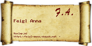 Feigl Anna névjegykártya